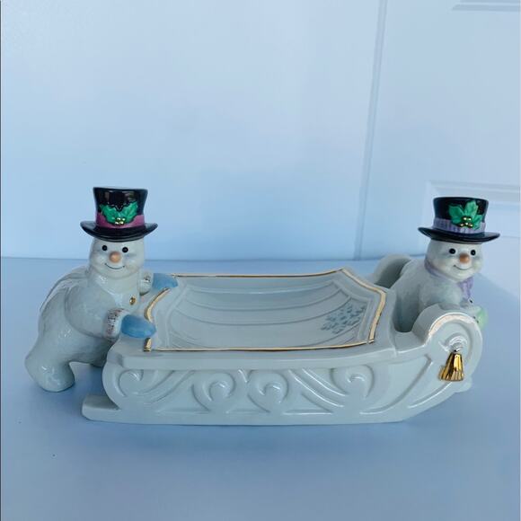 Lenox Other - 24KT Gold Lenox Snowman Candy Tray